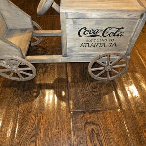 Coca Cola Vintage Wooden Cart Decor